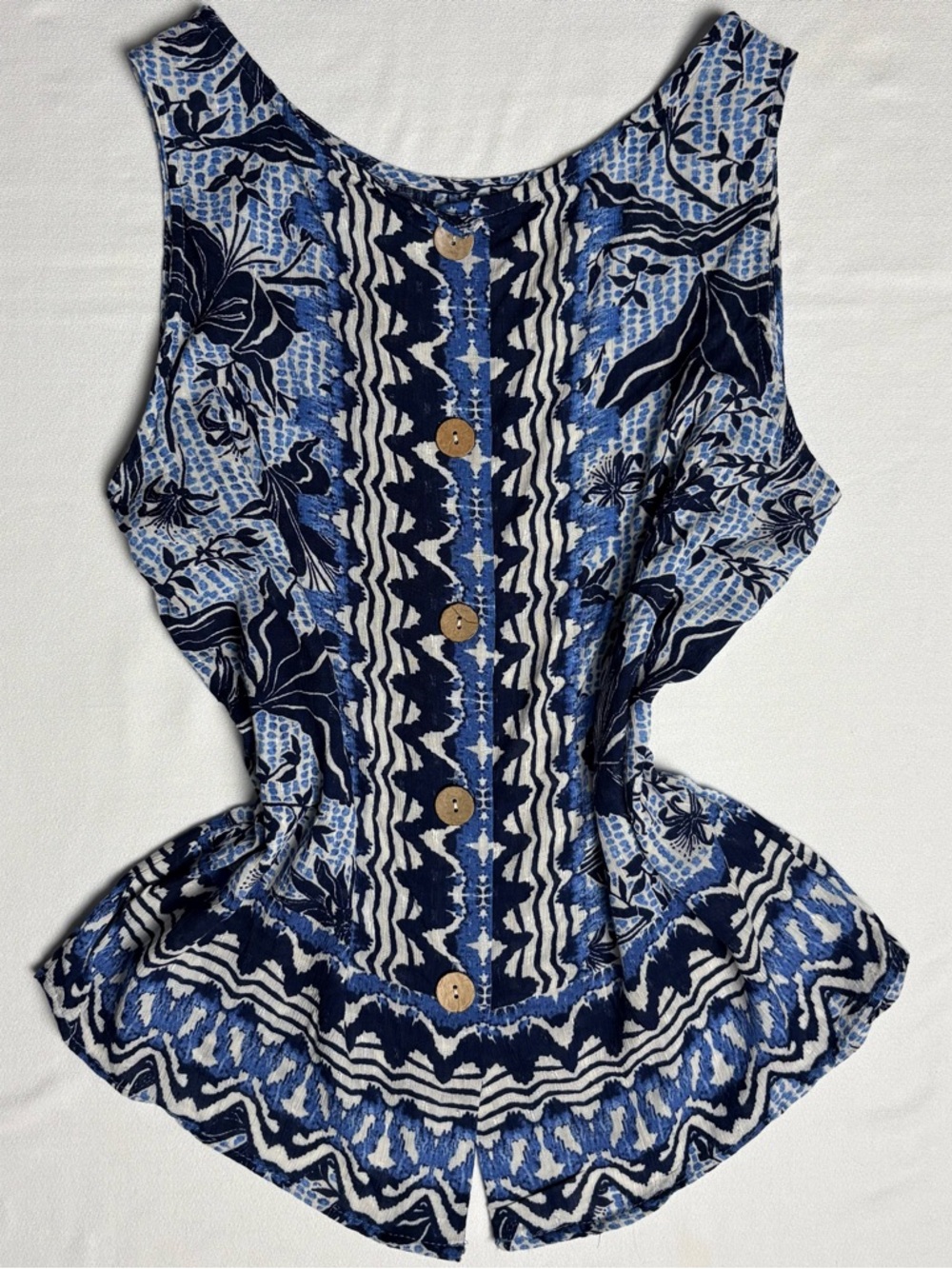 NWT Nicole Miller Blue Tropical Tank-Small - Picture 8 of 8